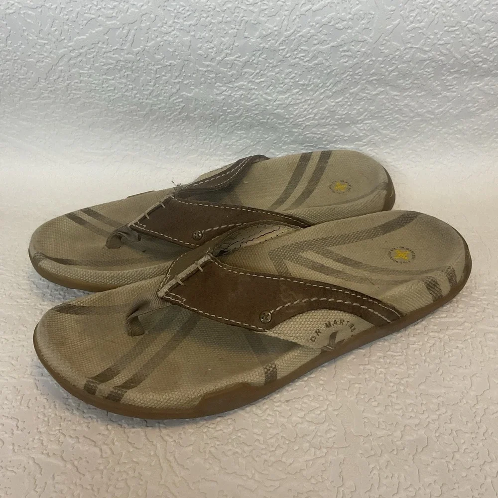 Dr. Martens Brown and Tan Men's Flip-Flops